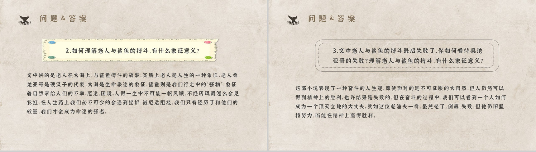 知识点梳理教育培训海明威《老人与海》艺术特色名著PPT模板-16