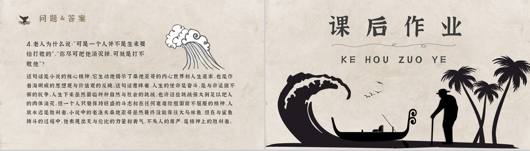 知识点梳理教育培训海明威《老人与海》艺术特色名著PPT模板-17