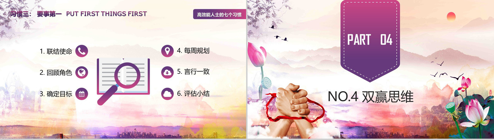 中国风高效能人士的七个习惯PPT模板-14