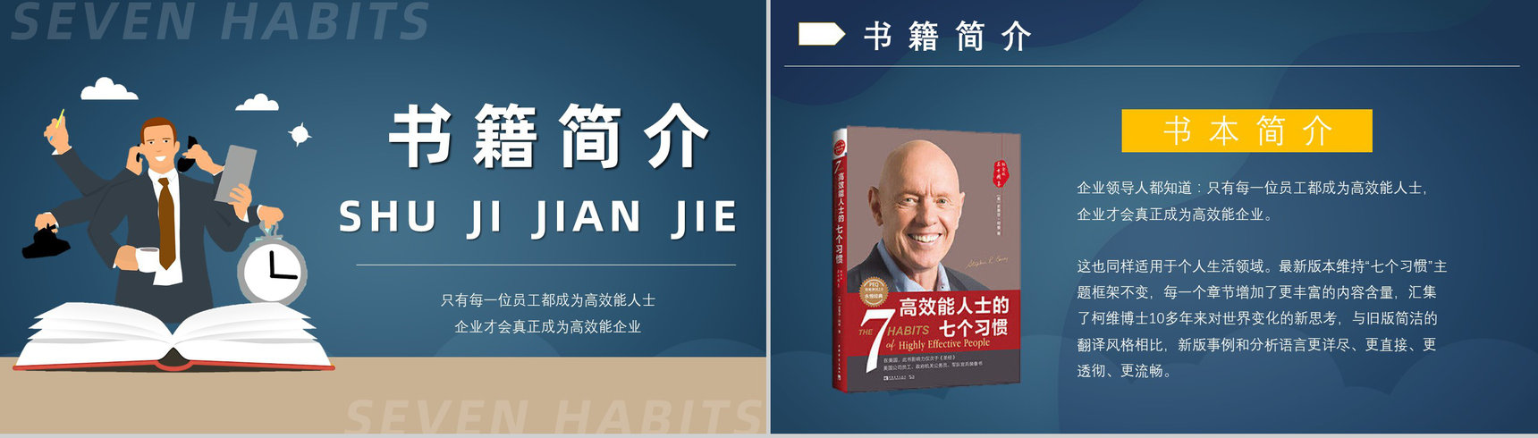 读书笔记好书推荐之史蒂芬柯维《高效能人士的七个习惯》分享阅读体会交流PPT模板-2