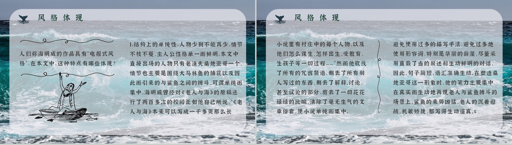 好词好句摘抄及赏析《老人与海》海明威所著书籍简介导读PPT模板-12
