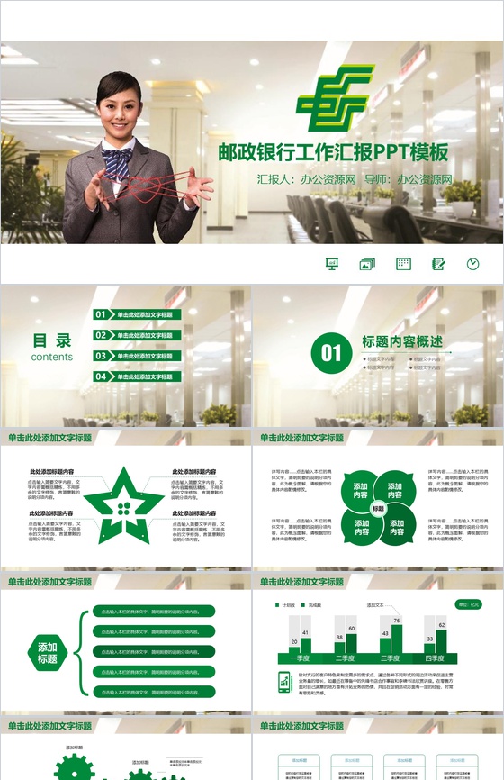 中国邮政储蓄银行工作汇报总结报告PPT模