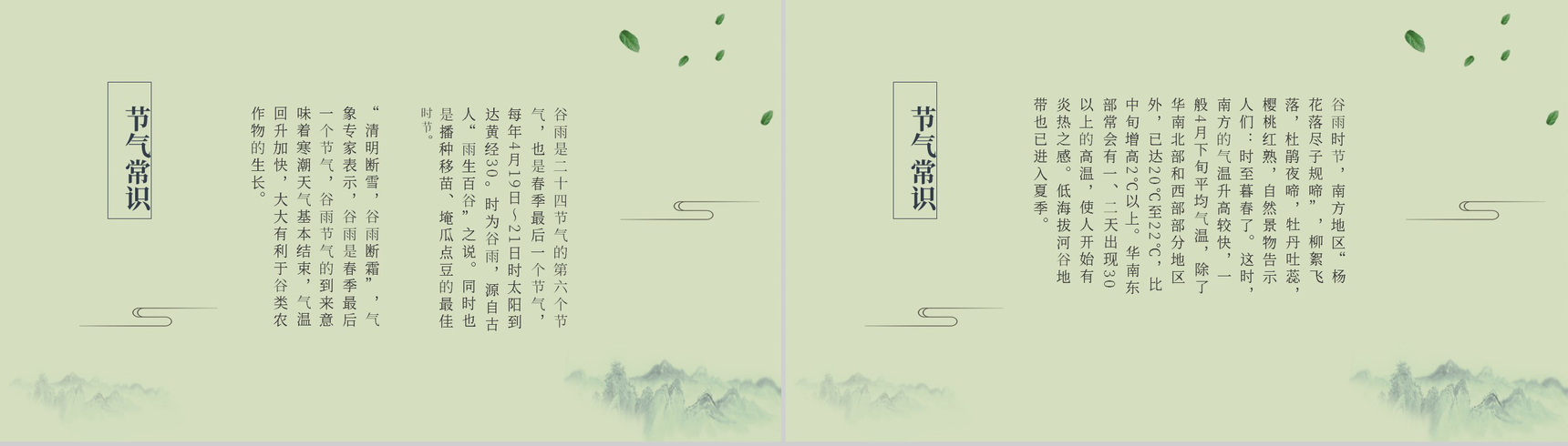 好雨知时节当春乃发生谷雨时节PPT模板-3