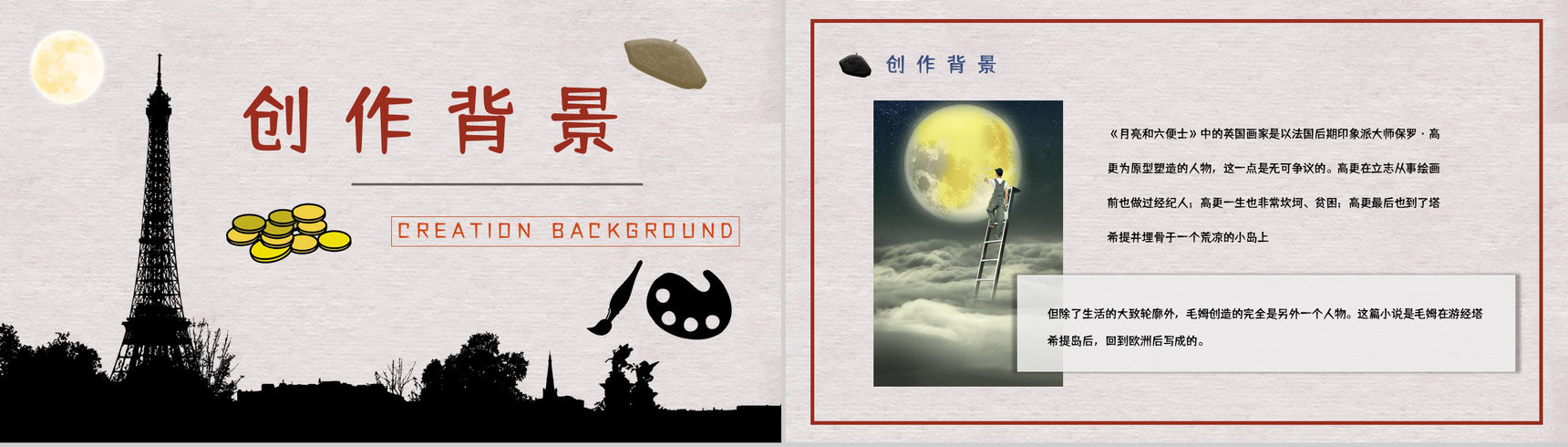 国外经典小说毛姆《月亮与六便士》好书分享读书心得体会交流分享PPT模板-2
