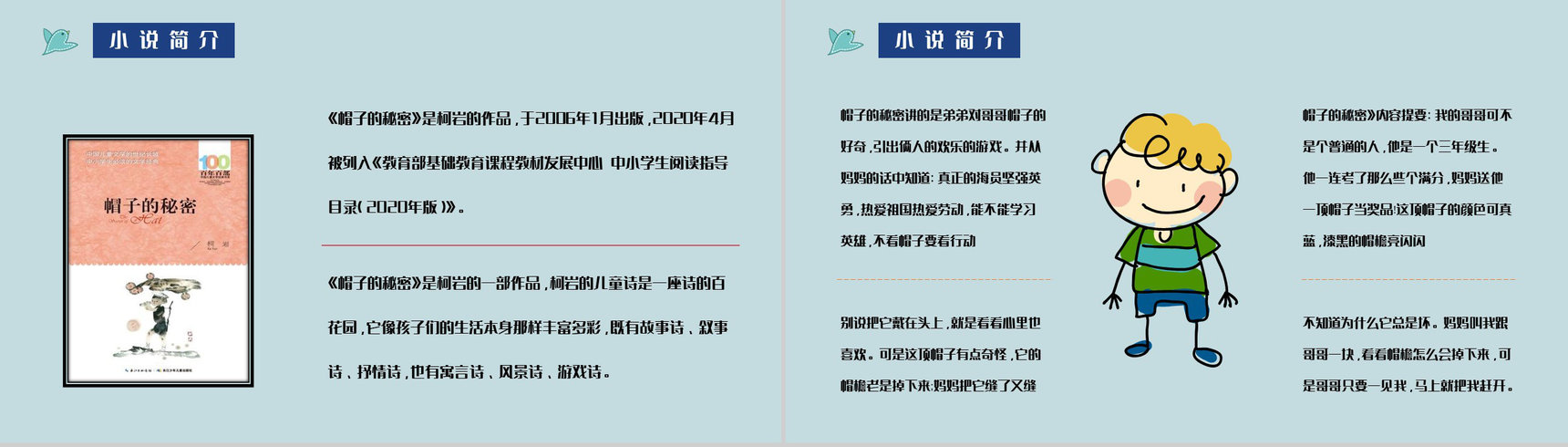 中小学生必读图书柯岩《帽子的秘密》文学作品导读摘抄及鉴赏课件PPT模板-6