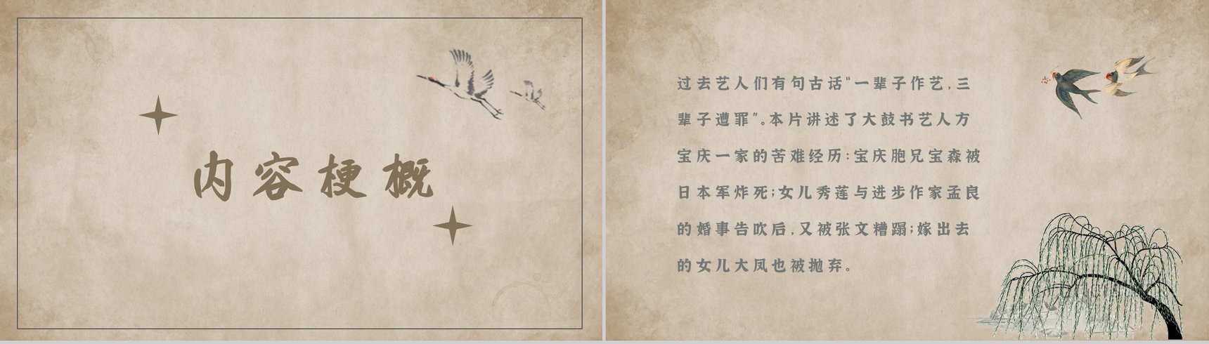 读书笔记名著导读老舍《鼓书艺人》内容简介PPT模板-2