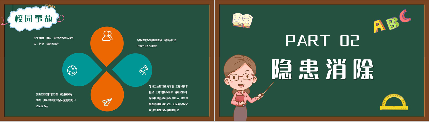 可爱开学第一课之校园安全知识培训讲座学生安全教育通用PPT模板-4