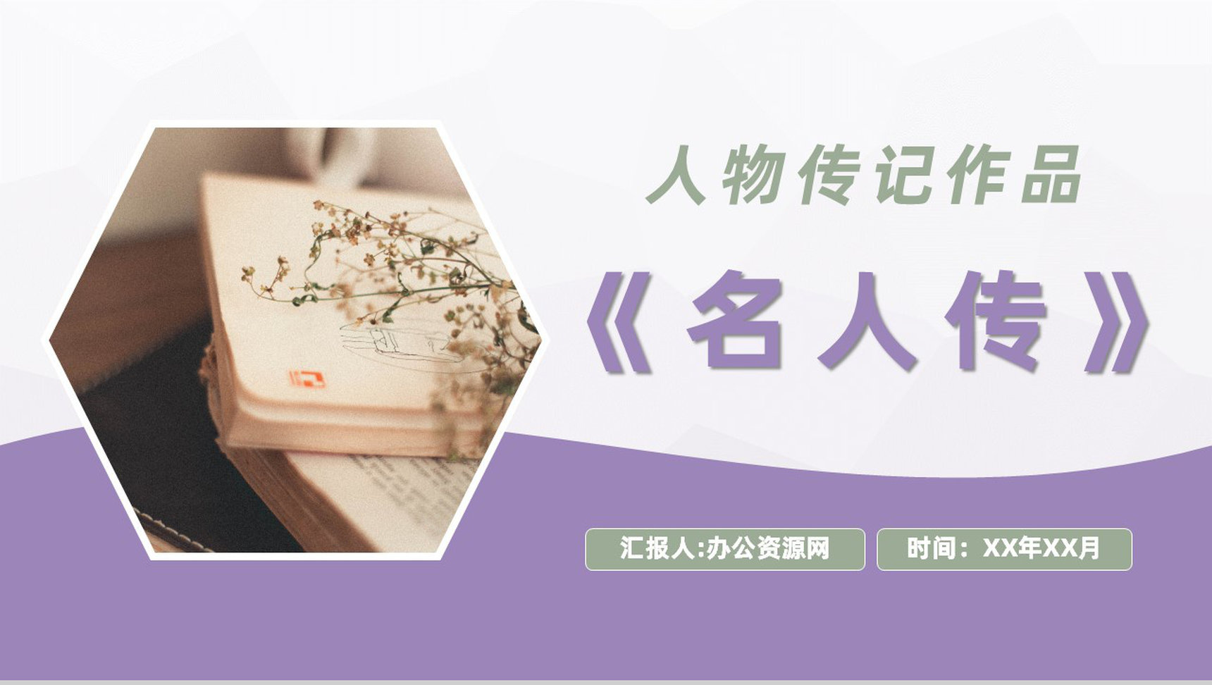 外国经典人物传记作品《名人传》罗曼罗兰著名文学代表作读后感PPT模板-1