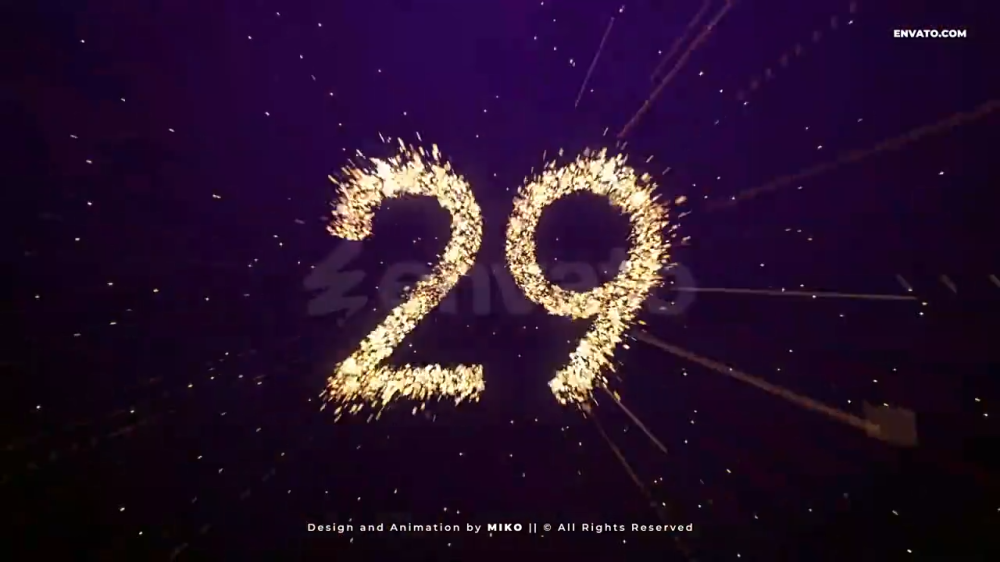 数字倒计时粒子消散2025新年开场片头