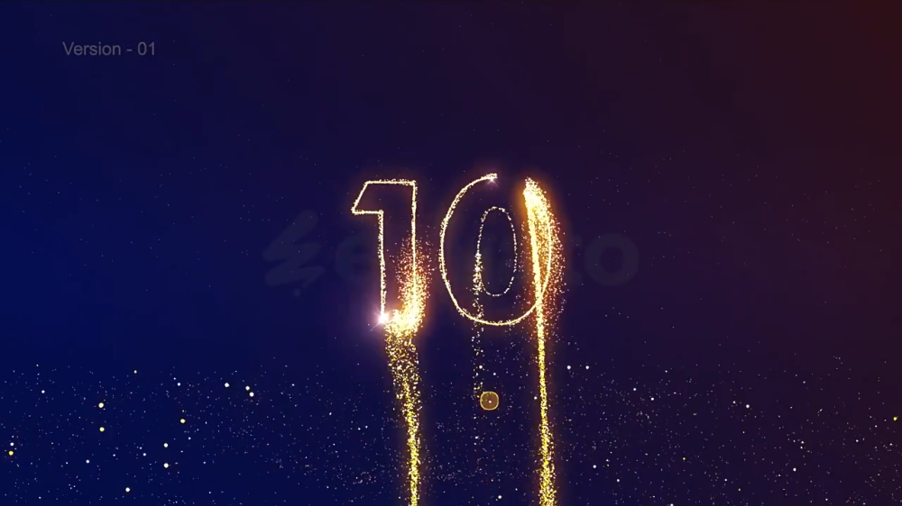 粒子线条描绘数字倒计时2025新年快乐开